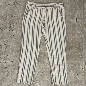 Free People linen striped pants